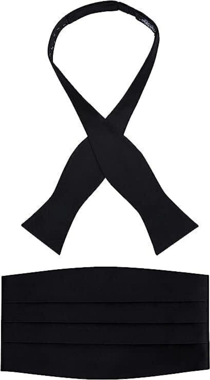 8877 100% Silk Self-Tie Bow Tie and Cummerbund Set for Tuxedo Wedding